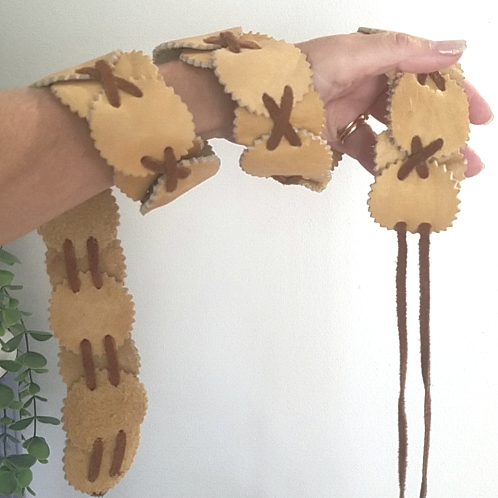 Vintage Leather Linked Hippie Western Boho Belt Handmade